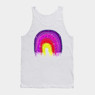 Chunky Painted Rainbow with Beads and Stitches | Cherie's Art(c)2022 Tank Top